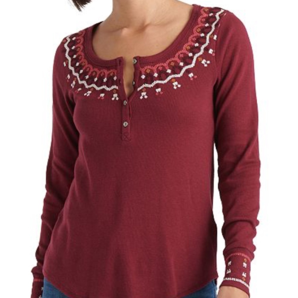 Lucky brand shirt with heavily embroidered!  new